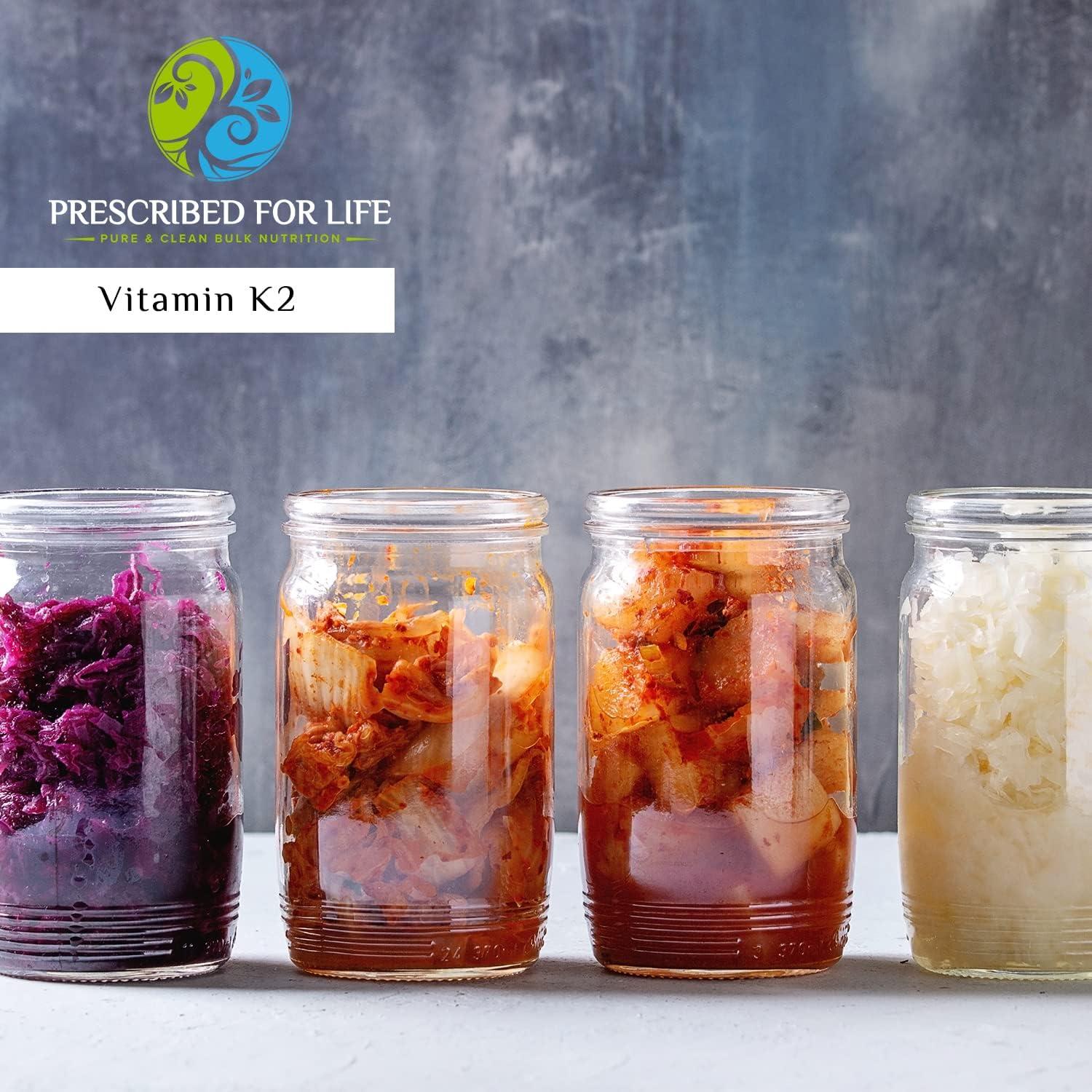 Prescribed For Life Prescribed For Life Vitamin K2 MK7 Powder | K2 Vitamin Supplement for Health and Wellness | 1% Menaquinone Powder (12 oz / 340 g)