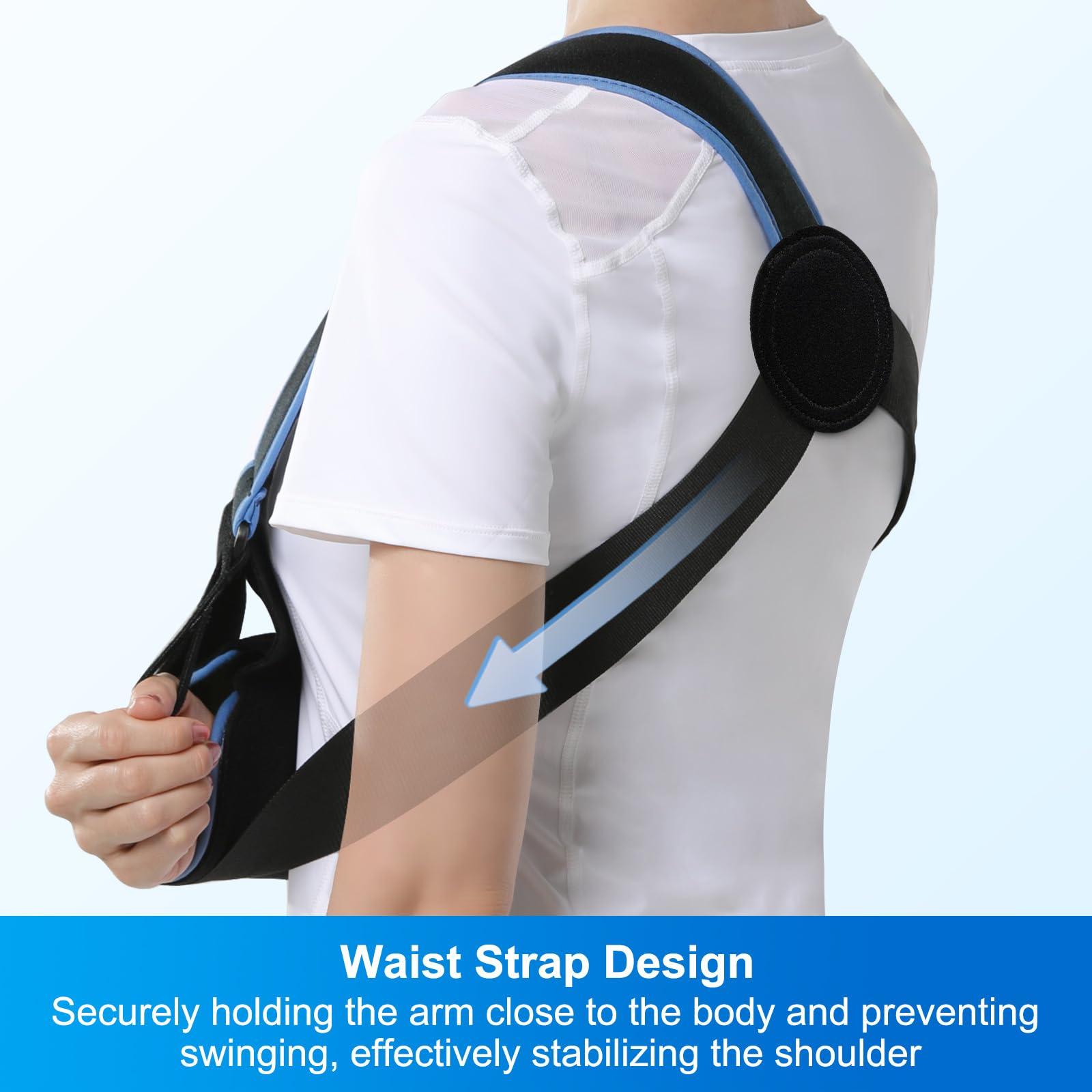Velpeau Velpeau Arm Sling Shoulder Immobilizer for Women and Men, fit Left or Right Arm - Rotator Cuff Support Brace -Medical Sling for Shoulder, Clavicle, Elbow Injury (Comfort type, M: Bust 29.5-33.5)