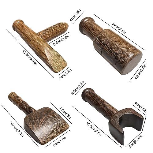 NICHOY NICHOY Massage Hammer Reset Aquipment,Chiropractic Adjustment Tools Hammer and Chisel,Wedge Massager Wooden Tool Deep Tissue Therapy, Tok Sen Tools(G)