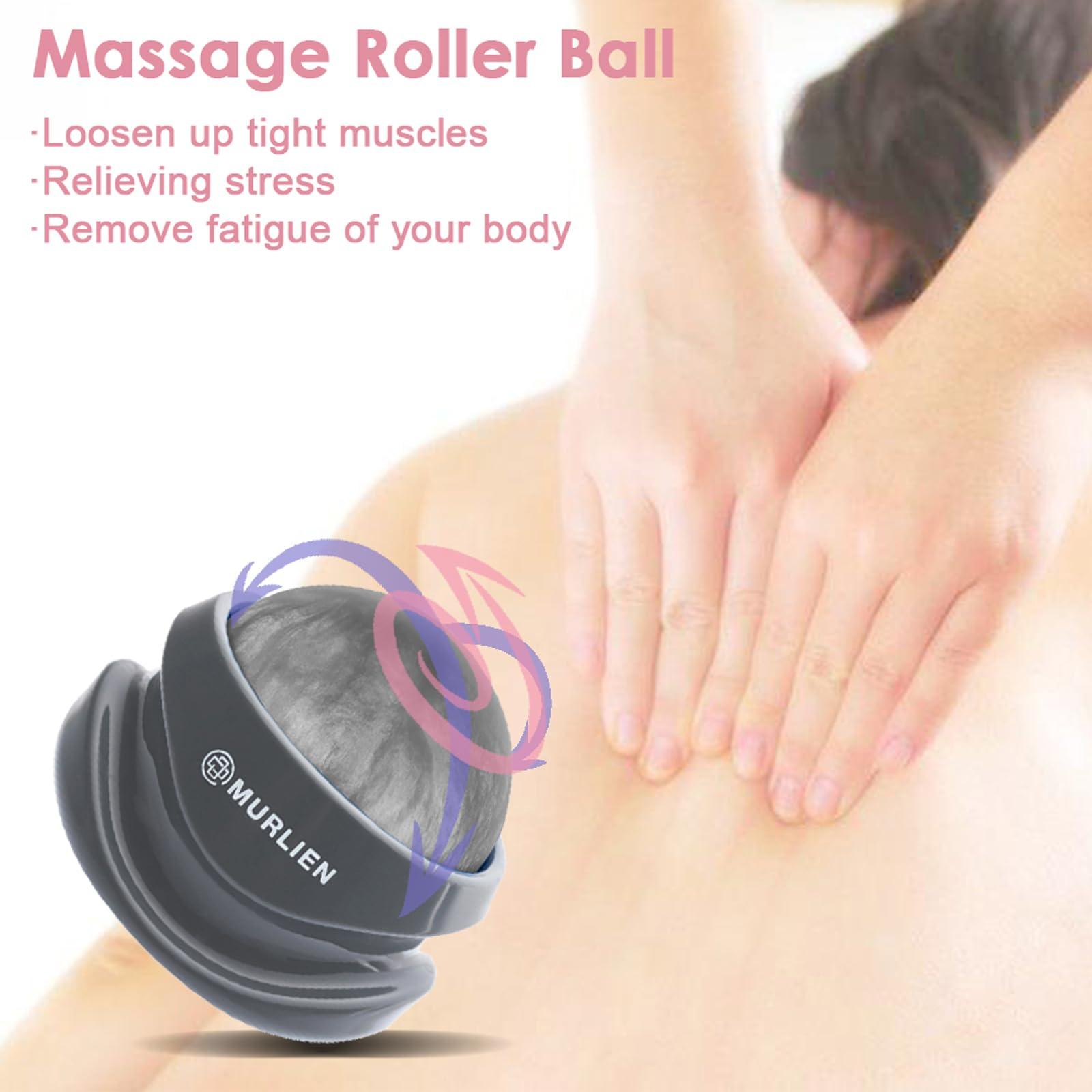 MURLIEN MURLIEN Massage Roller Ball, Tight and Sore Muscles Relief, Manual Massager, Alleviating Shoulder, Arms, Back, Legs, Calves or Muscle Tension - Gray
