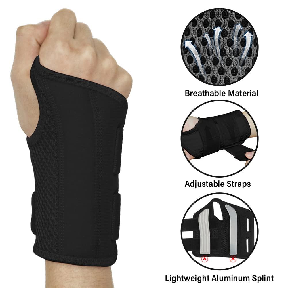 HYCOPROT HYCOPROT Wrist Support Brace Compression Reversible Adjustable Strap for Wrists Carpal Tunnel Relieve Tendonitis Arthritis for Men and Women (Black, S/M-Right Hand (Pack of 1))
