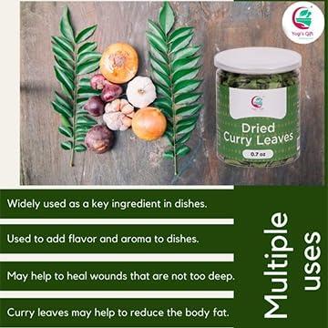 YOGI’S GIFT – Celebrating health Dried Curry Leaves 0.7 Oz (900+ Leaves) | Aromatic Flavor of Whole Curry Leaves | Kari Patta | Tray Dried Fresh Cury Leaves | Whole Herb to Flavor all Food | Natural Herbs