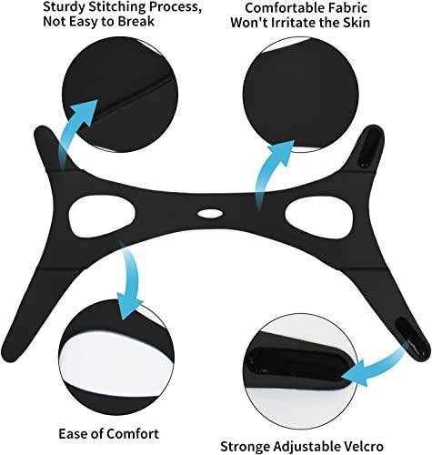 Babyfond Anti Snoring Chin Strap for Men and Women, Comfortable Chin Strap for Cpap Users, Adjustable Stop Snoring Chin Strap Snoring Solution Chin Straps to Keep Mouth Closed While Sleeping (Black)