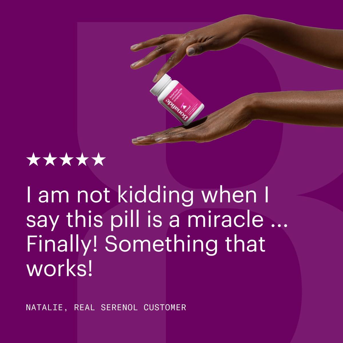 Bonafide Bonafide Serenol Relief from Hormonal Mood Swings, Irritability, & PMS Bloating. 3-Month Supply (180 Tablets)