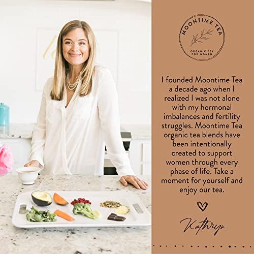 Moontime Tea Organic Metabolism Tea with Green tea, Holy Basil, Hibiscus, Cinnamon and Dandelion Root, 30 Tea bags