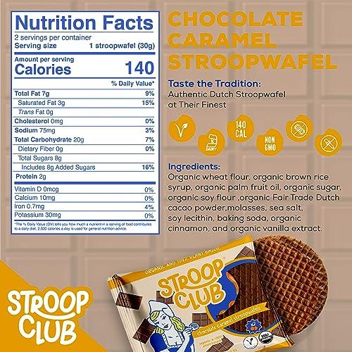 Stroop Club Stroop Club Organic Chocolate Infused Stroopwafel Caramel Treats | Vegan, Plant-Based and Dutch-Approved Indulgence - 12 Chocolate Waffle cookies (6 Pack of 2)