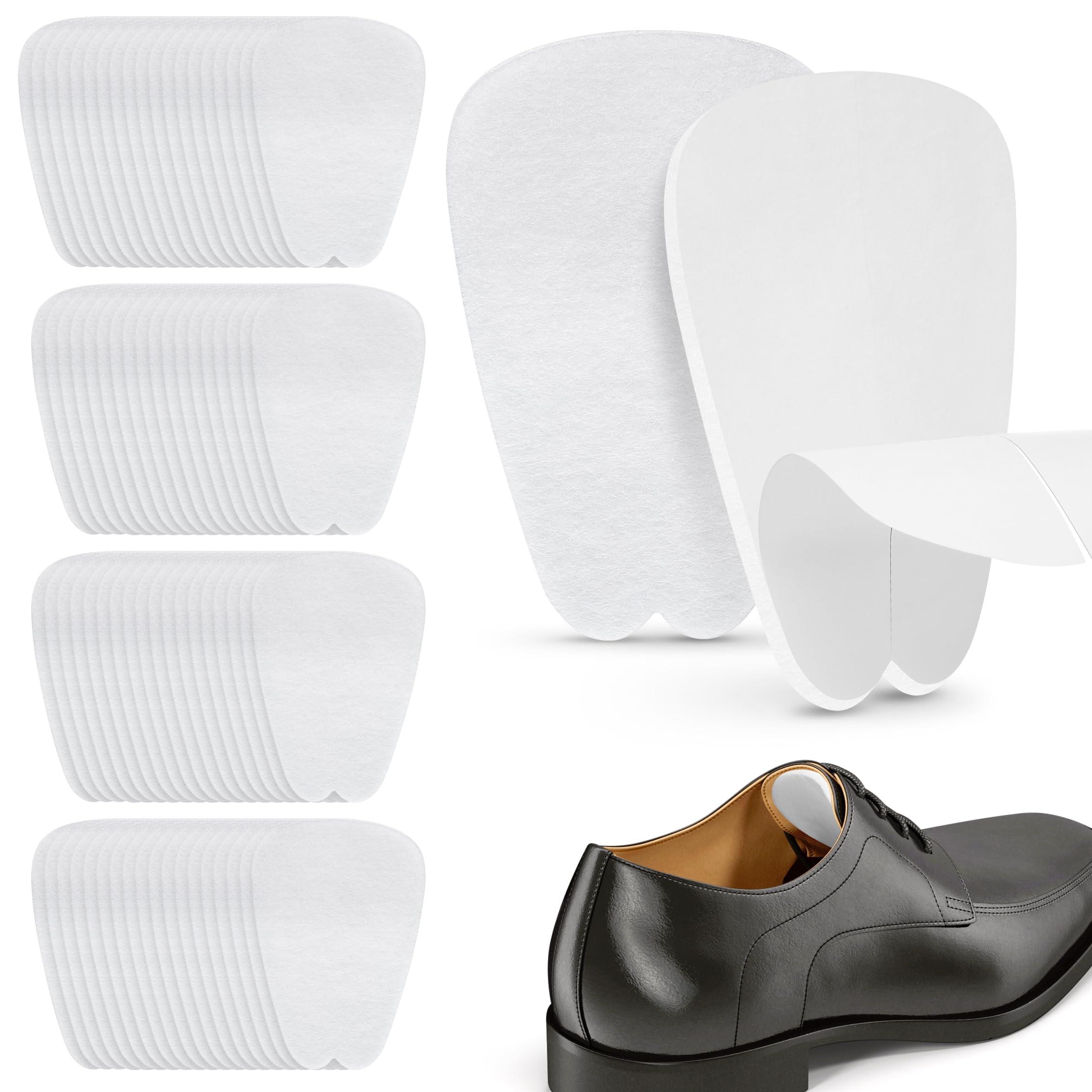 Comfwalk COMFWALK Felt Tongue Pads for Shoes - Soft Self-Adhesive Shoe Inserts (White, 100 Pairs)