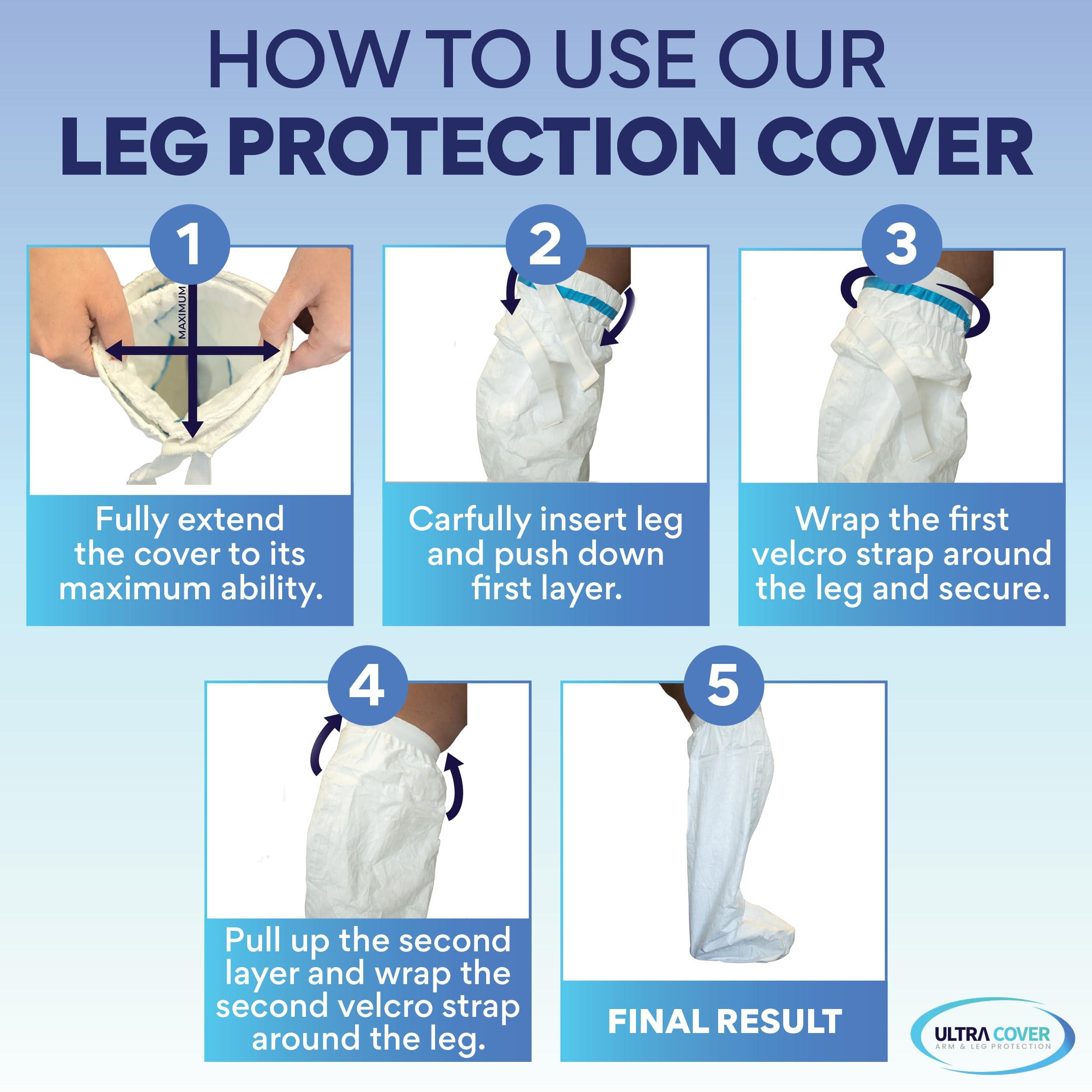 Ultra Cover UltraCover Waterproof Leg Cover For Shower, Cast Shower Cover for Wounds and Bandages, Leg Cast and Injury Protector for Adults, Surgery Recovery Supplies