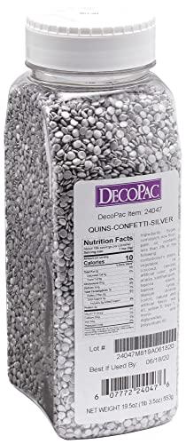 DecoPac DECOPAC Confetti Silver Quins Sprinkles, 1.21 lb