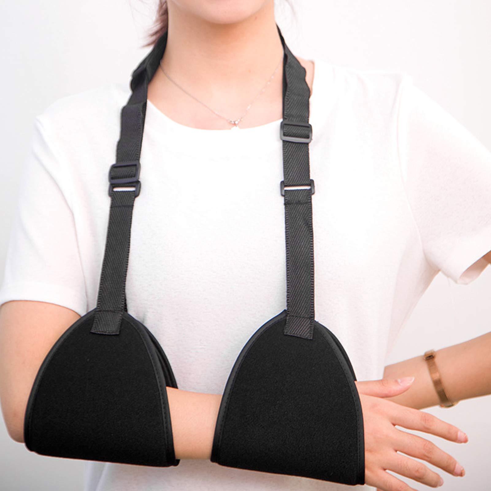 KooingTech KooingTech Arm Sling Shoulder Immobilizer, Arm Sling for Elbow Injury, Arm Sling for Shoulder Injury, Arm Sling with Pillow Support,Shoulder Sling with Abduction Pillow for Shoulde (Black)