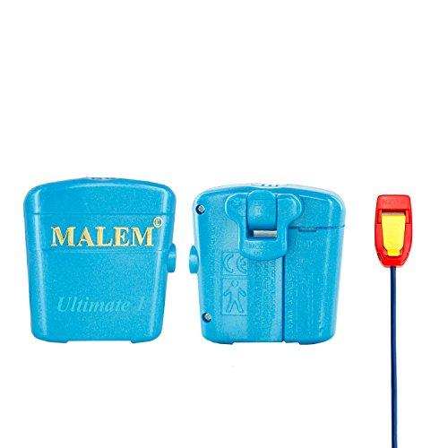 Malem Malem Ultimate Bedwetting Alarm (Blue) for Boys and Girls - Loud Sound and Strong Vibration Wake Even Deep Sleepers - Award Winning Enuresis Alarm