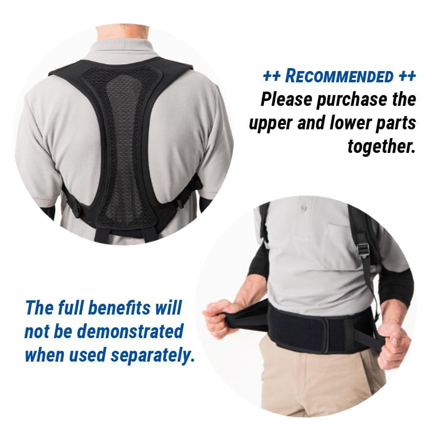 Mediaid Mediaid Textile Exoskeleton Suits for Industrial Labor, Farming and Heavy Lifting l Full-Body Posture Support for Men & Women (Top Medium/Bottom Medium), Black