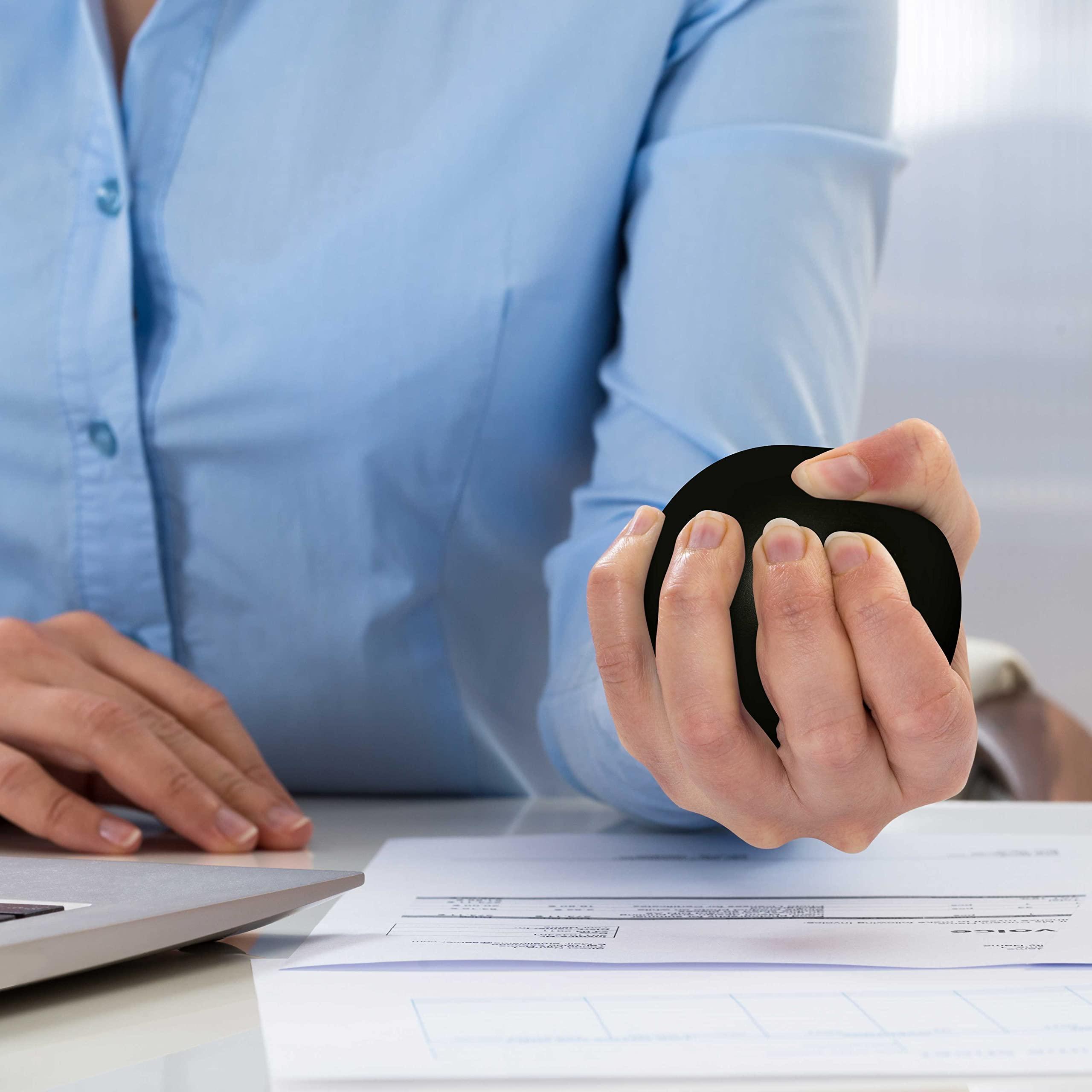 DISCOUNT PROMOS Custom Stress Balls for Adults Set of 50, Personalized Bulk Pack - Relief, Perfect for Your Desk, Office or Home - Black