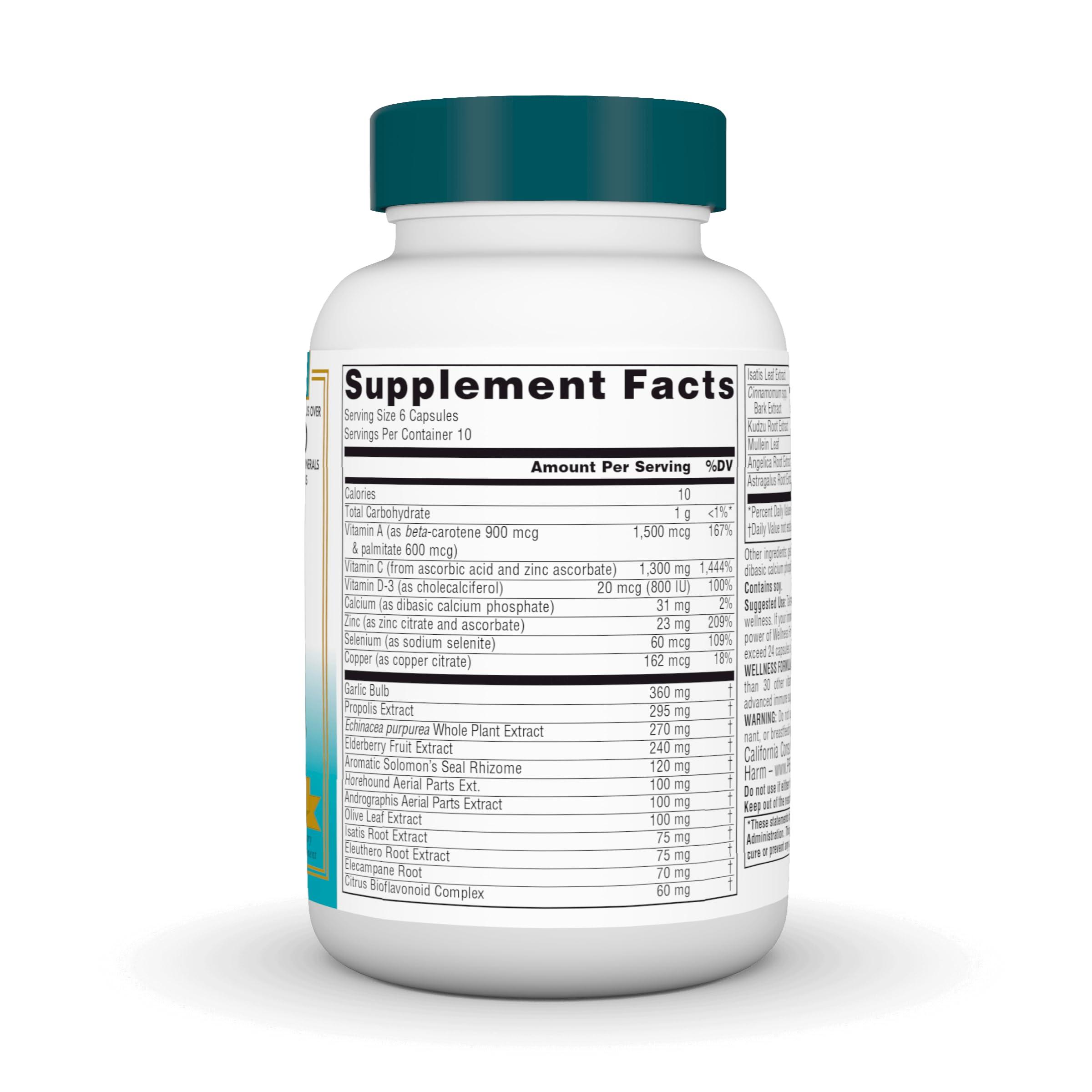 Source Naturals Source Naturals Wellness Formula Bio-Aligned Vitamins & Herbal Defense for Immune System Support - Dietary Supplement & Immunity Booster - 60 Capsules