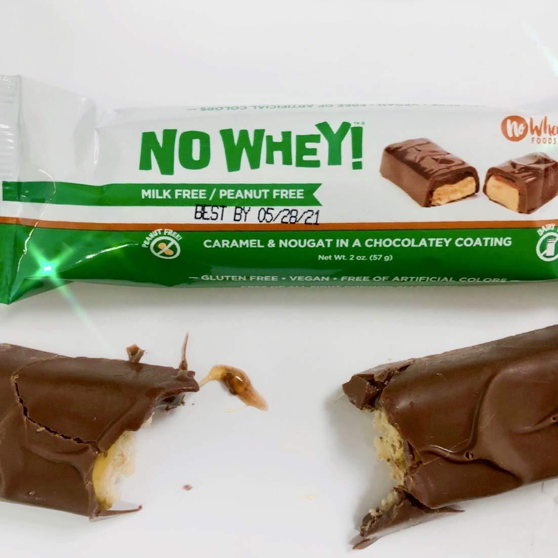 No Whey! Foods Vegan, Gluten Free, Nut Free | Chocolate Candy Nougat and Caramel Bars (3 Pack) | Dairy Free, Soy Free, Sesame Free | Allergy Friendly Snacks | No Whey Foods