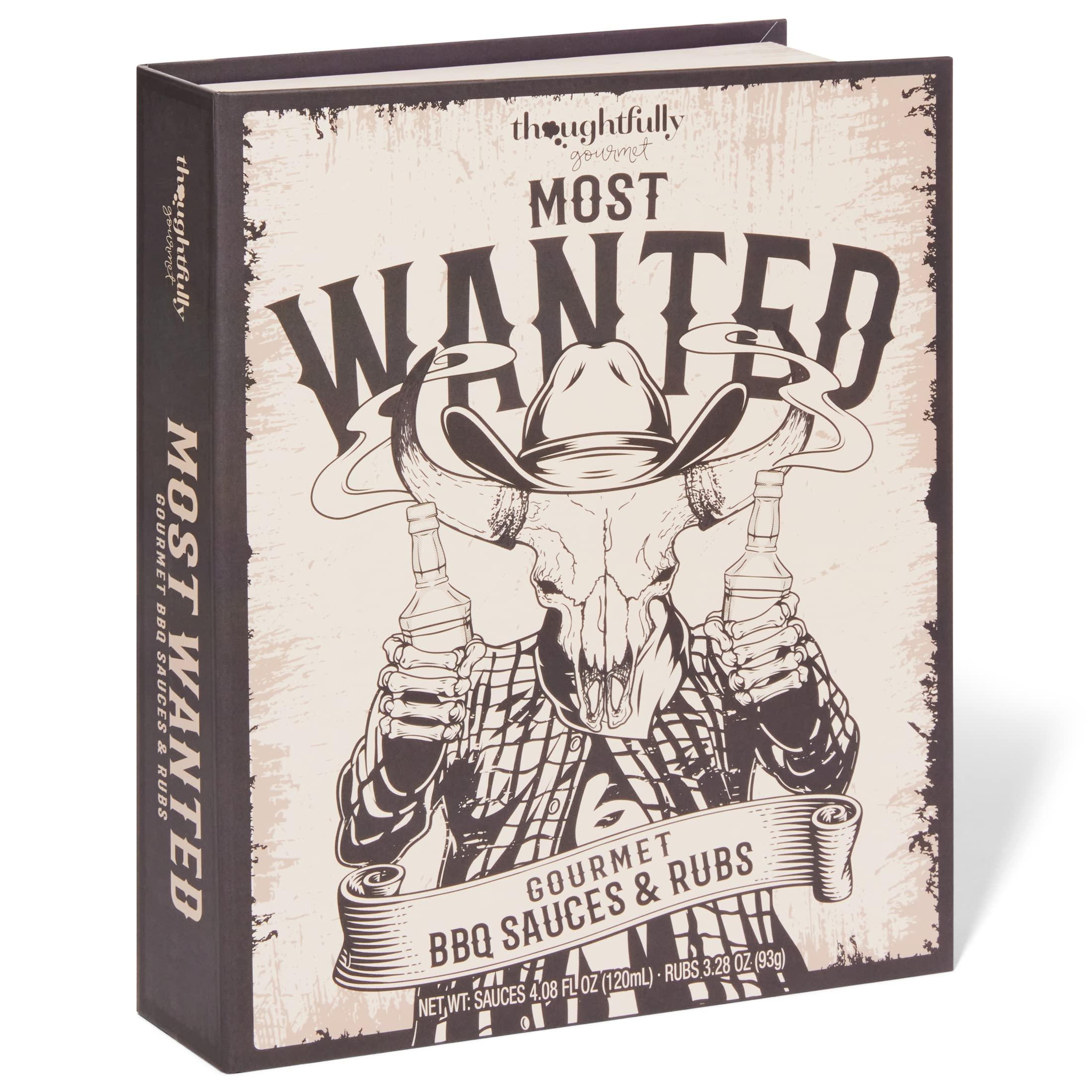 Thoughtfully Thoughtfully Gourmet, Wild Western-Themed BBQ Sauce and Rubs Book Gift Set, Includes Honey BBQ, Montreal BBQ Rub & More, Great Gift for Men, Set of 12