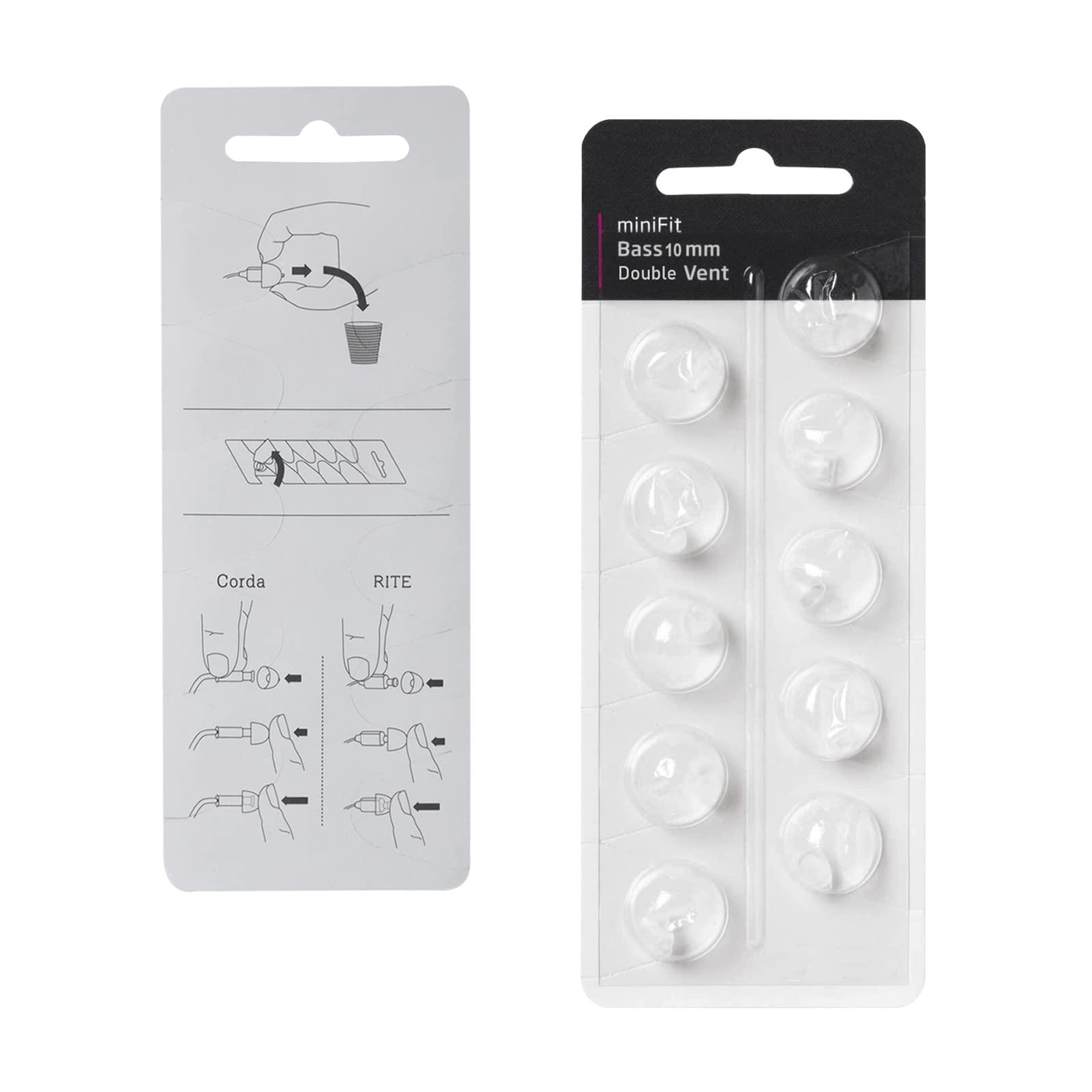 KH HAIKE Hearing Aid Domes for Oticon Replacements, Oticon Minifit Double Vent Bass Domes (10 mm/2 Packs, Universal Domes for Oticon Hearing Aid Supplies.