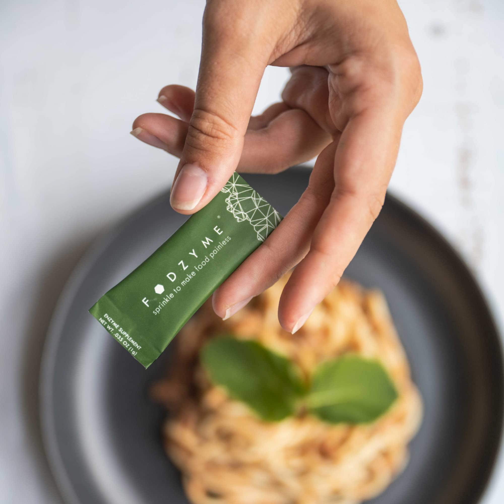 FODZYME FODZYME 30 Dose On-The-Go Kit - Relief for Bloating, Gassiness, Constipation, Diarrhea, Abdominal Pain - Digestive Enzymes for Travel, Dining Out, Family Meals - Onion, Garlic, Bread, Beans, Dairy