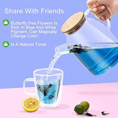 Plant Gift Plant Gift Dried Blue Butterfly Pea Flowers Tea, (Clitoria Ternatea) Edible Flowers, Dragon Pea Flower, Butterflies Tea Recipes Food Coloring 40G/1.41oz