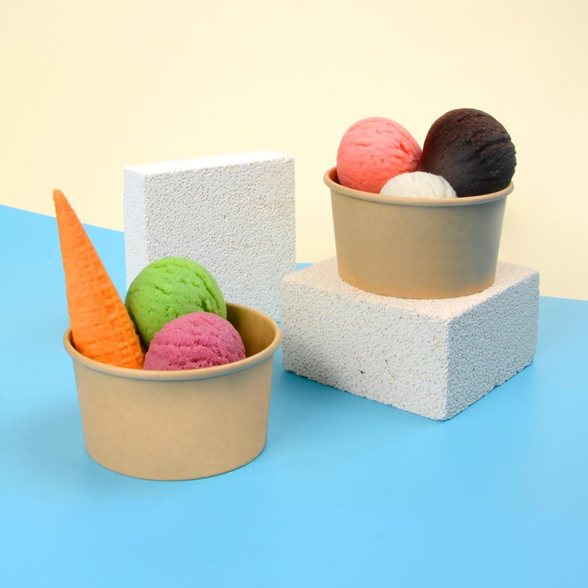 bloomoon bloomoon 12 oz Paper Ice Cream Cup 90 Pack, Leak Proof Wide Round 12 oz Paper Ice Cream Bowl for Dessert Snack Frozen Yogurt