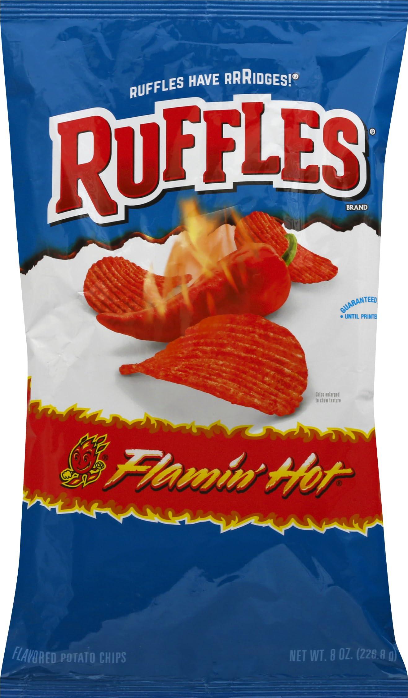 Ruffles Ruffles Potato Chips Flamin' Hot Cheddar Cheese, 8 Oz