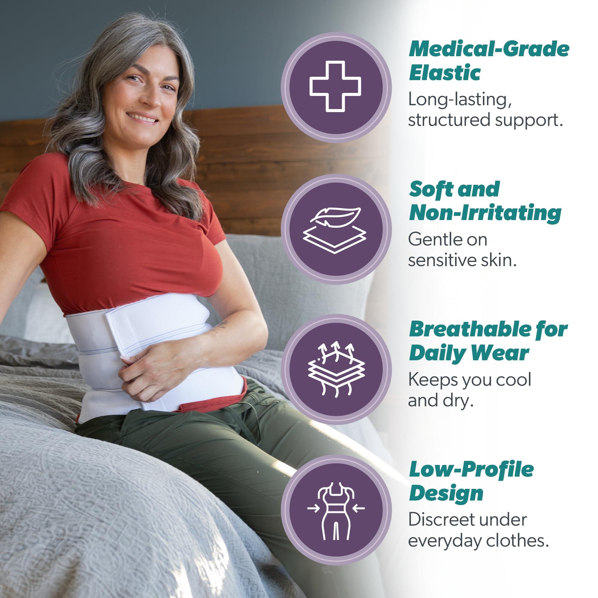 BraceAbility BraceAbility Plus Size Abdominal Binder for Post Surgery Recovery - Bariatric Stomach Hernia Belt, Post Partum Waist Binder, Diastasis Recti Belly Support Band for Bigger Men and Women (3XL 9\")
