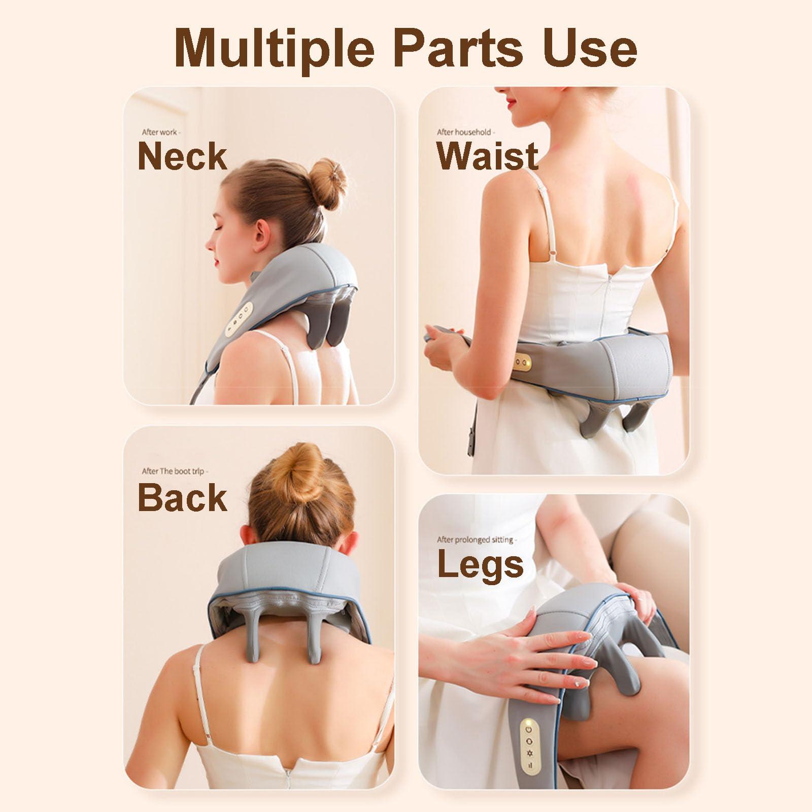 NineLife Basics Spark Therma Touch Massager, Spark Imagine Neck Massager for Pain Relief Deep Tissue, Veeloza Neck and Shoulder Massager with Heat (Gray)