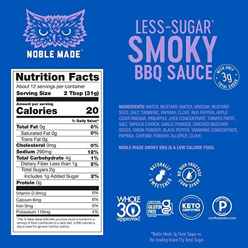 The New Primal Noble Made Smoky BBQ Cooking & Dipping Sauce, Whole30 Approved, Paleo, Certified Gluten Free, Dairy and Soy Free, Vegan, Keto, 13 Oz Glass Bottle (1 Count)
