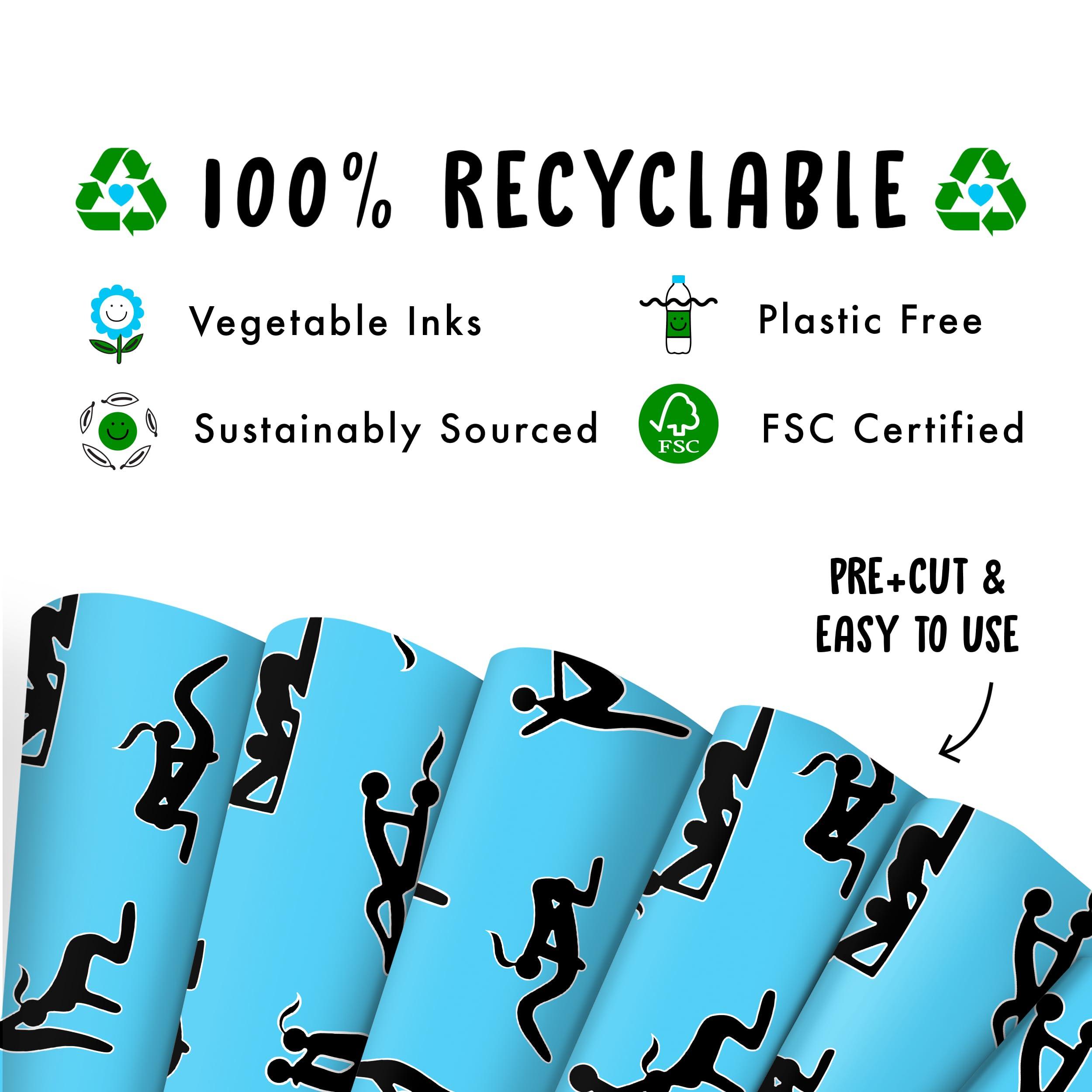 CENTRAL 23 Anniversary Wrapping Paper - Funny Rude Gift Wrap For Wife Husband Partner - Bridal Shower Wrapping Paper For Women - Funny Christmas Wrapping Paper - Valentines Wrapping Paper - Comes With Stickers