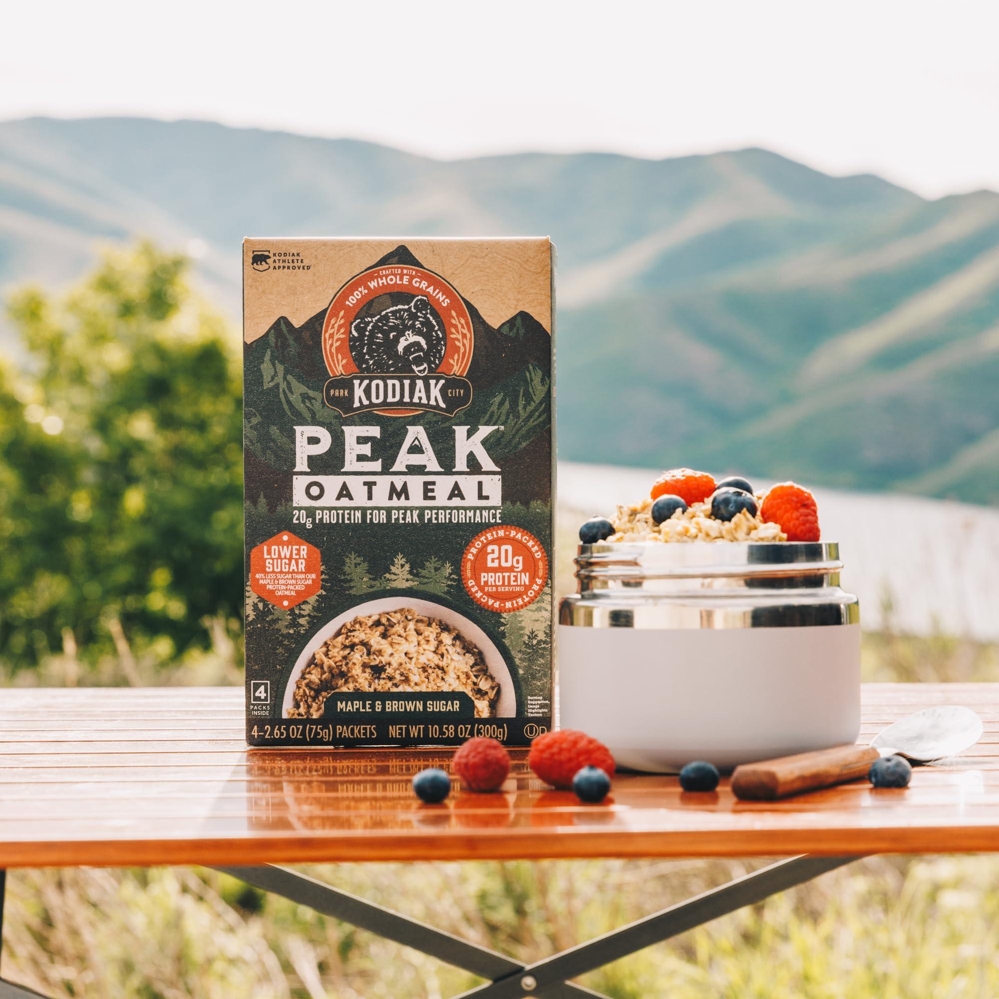Kodiak Cakes Kodiak Cakes Peak Instant Oatmeal Packets, Maple Brown Sugar, High Protein,100% Whole Grains, 6 box with 4 packets each (Total of 24 packets)