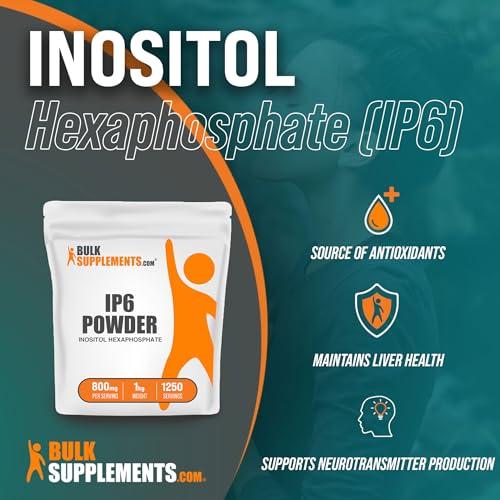 BulkSupplements BulkSupplements.com IP6 Powder - Inositol Hexaphosphate, IP6 Supplement - Inositol Supplement for Immune Support, Gluten Free, 800mg per Serving, 1kg (2.2 lbs) (Pack of 1)