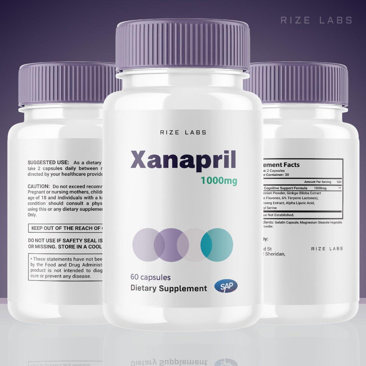 rize labs rize labs Xanapril Capsules, Xanapril for Better Sleep and Brain Care, Xanapril Advanced Maximum Formula, Xanapril Herbal Supplement, Xanapril Pastillas Review (60 Capsules)