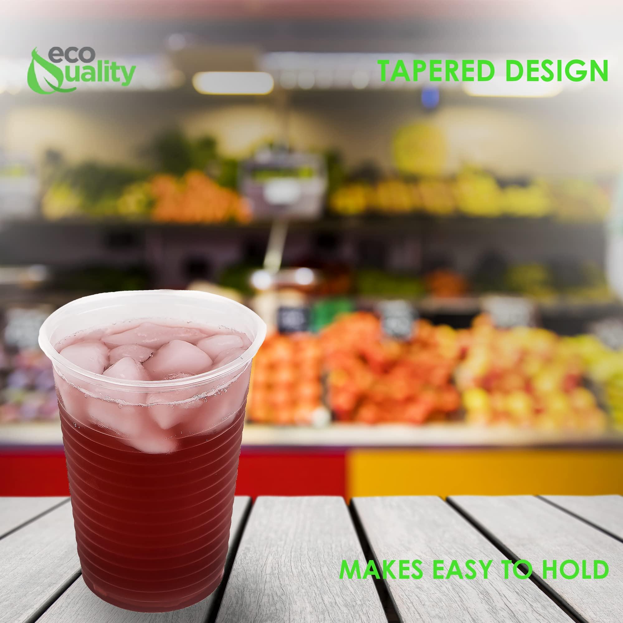 EcoQuality 7oz Translucent Plastic Cups - Disposable 7 ounce Cold Drink Party Cups - Cold Drink, Soda Cups, Party Cups, Water Cups, Drinking Cups for Home, Office, Events, Wedding, Parties and Takeout (2400)