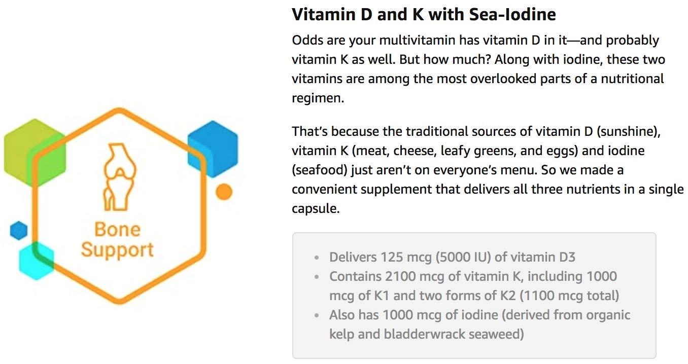 Life Extension Life Extension Vitamins D and K with Sea-Iodine, 90 Caps (Pack of 2)