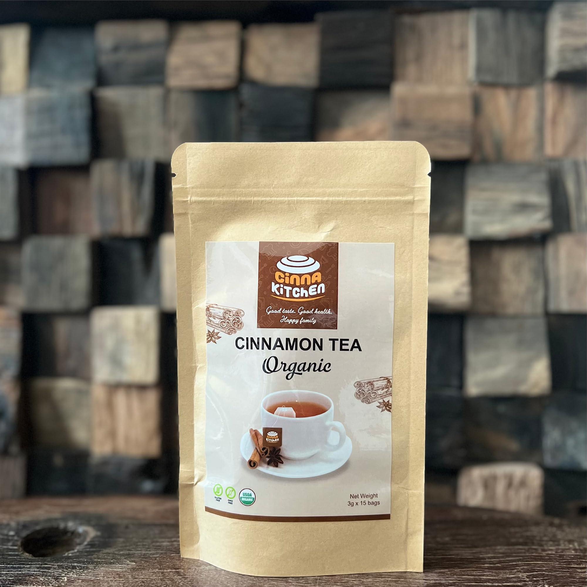 Cinna Kitchen Cinna Kitchen - Organic Vietnamese Cinnamon Tea Bags, (30 Tea Bags) Caffeine-Free Seasonings Herbal Tea, Fresh & Pure Saigon Cinnamon Tea Bag, Premium Cinnamon Herbal Tea