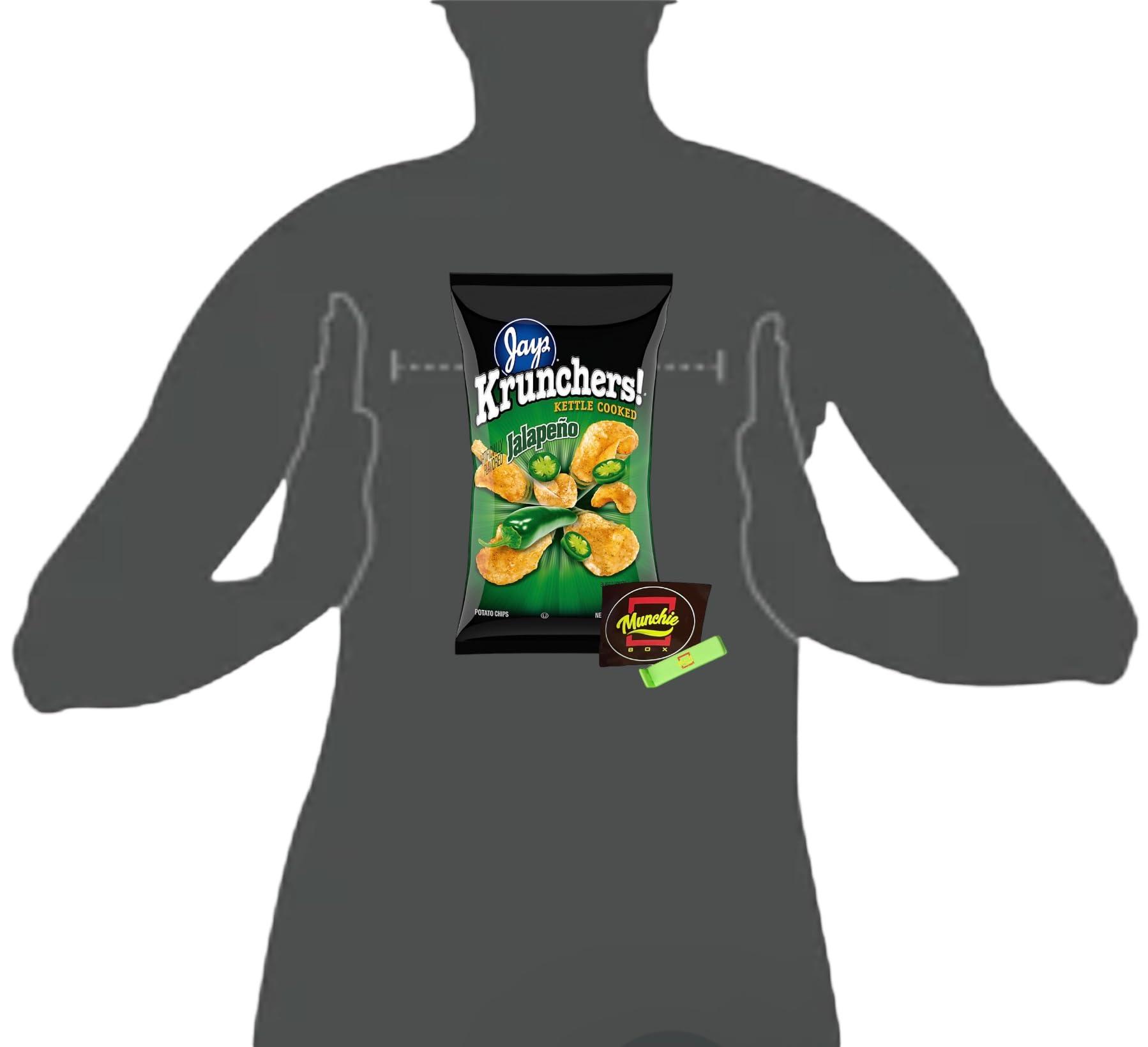 Munchie Box Jay\'s Krunchers Chip Bundle - Munchie Box Curations ((3) 8 Oz Bags, Jalapeno), 1 Ounce (Pack of 1)