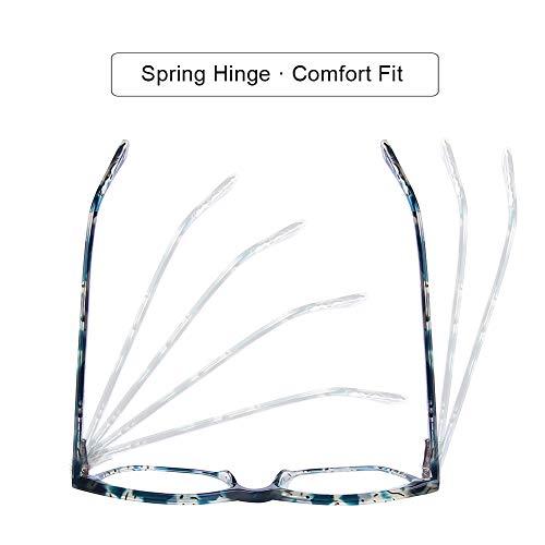 DOOViC DOOViC Computer Reading Glasses Blue Light Blocking Anti Eyestrain Designer Stylish Spring Hinge Readers 2.0 Strength