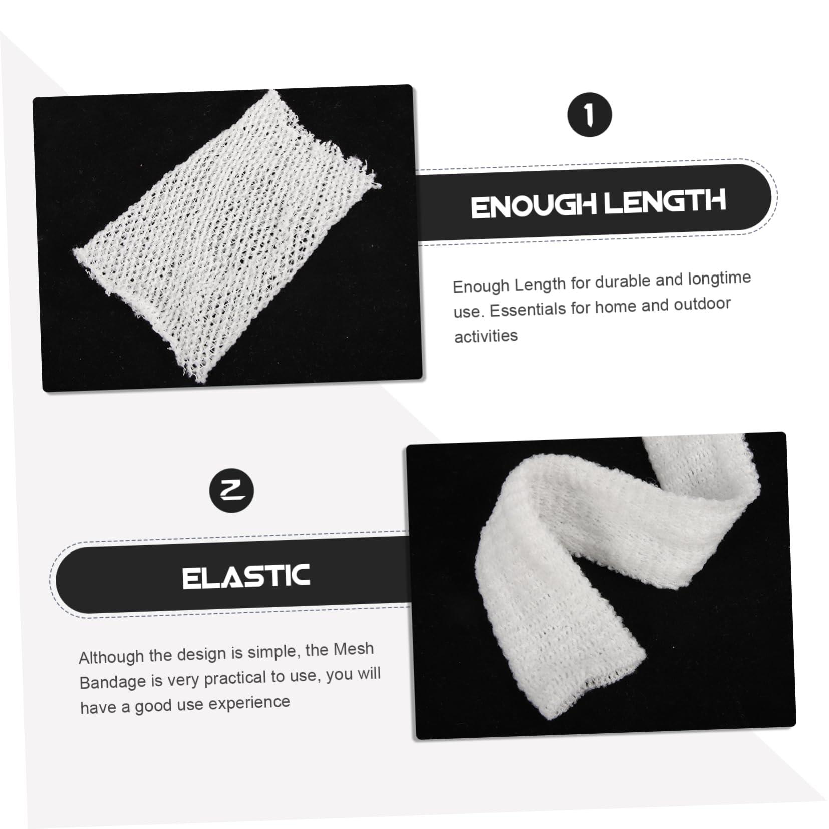 GLEAVI GLEAVI 2 Rolls Wrap Outdoor Tape Mesh Tape Athletic Tape Tubular Sports Tape Tape Sport Tape High Polyester Soft Protector White