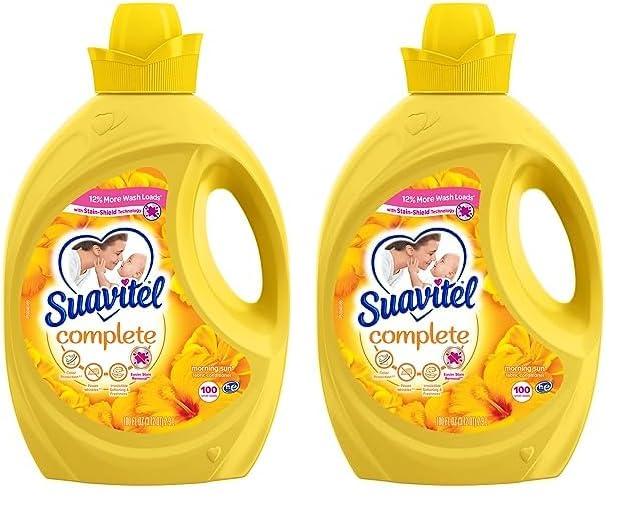 Suavitel Suavitel Complete Liquid Fabric Conditioner, Laundry Fabric Softener with Fabric Protection Technology, Morning Sun, 100 fl oz, Enough Liquid For 100 Small Loads (Pack of 2)