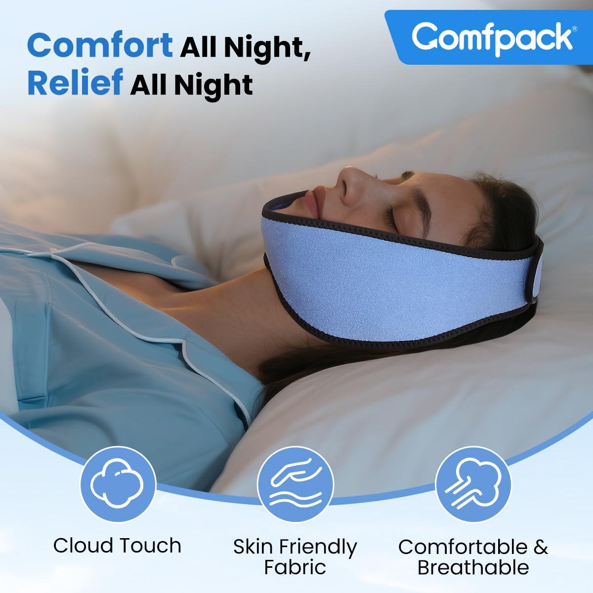 Comfpack Comfpack Wisdom Teeth Ice Pack Head Wrap, Large Face Ice Pack with 4 Reusable Hot Cold Gel Packs for TMJ Relief, Jaw Pain, Face Swelling, Oral Pain, Cosmetic Injection, Tonsillectomy