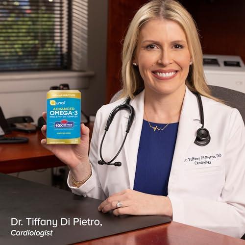 Qunol Qunol Advanced Omega 3 Krill and Fish Oil Complex, 10x Better Bioavailability, One Pill Dose, 250mg EPA & DHA, Supports Brain, Eye, Heart and Joint Health, 90 Count (Pack of 1)