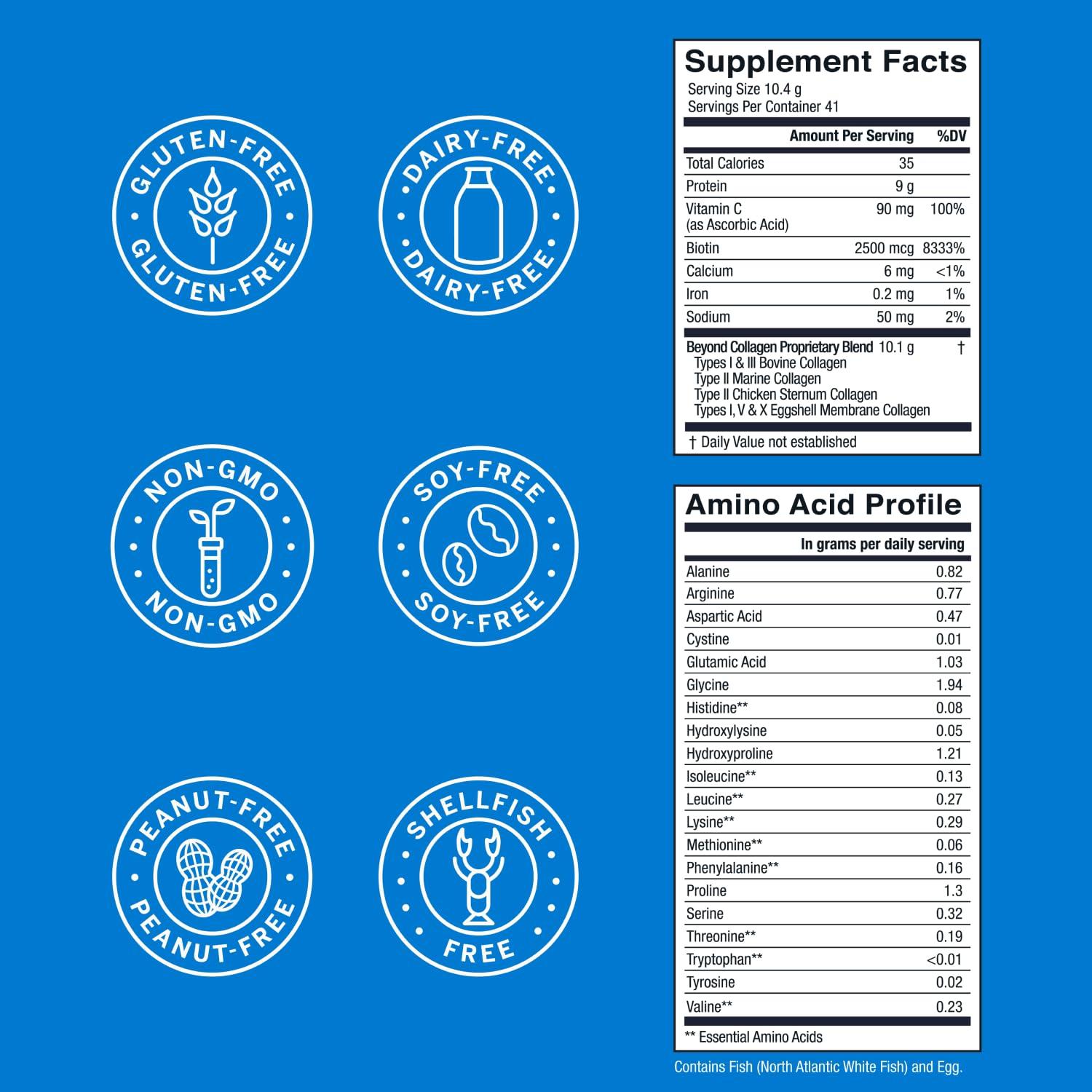 Live Conscious Live Conscious Beyond Collagen Multi Collagen Powder for Women w/Types I, II, III, V & X - Keto Friendly, Hydrolyzed Collagen Peptides Powder Blend w/Biotin & Vitamin C 41 Servings