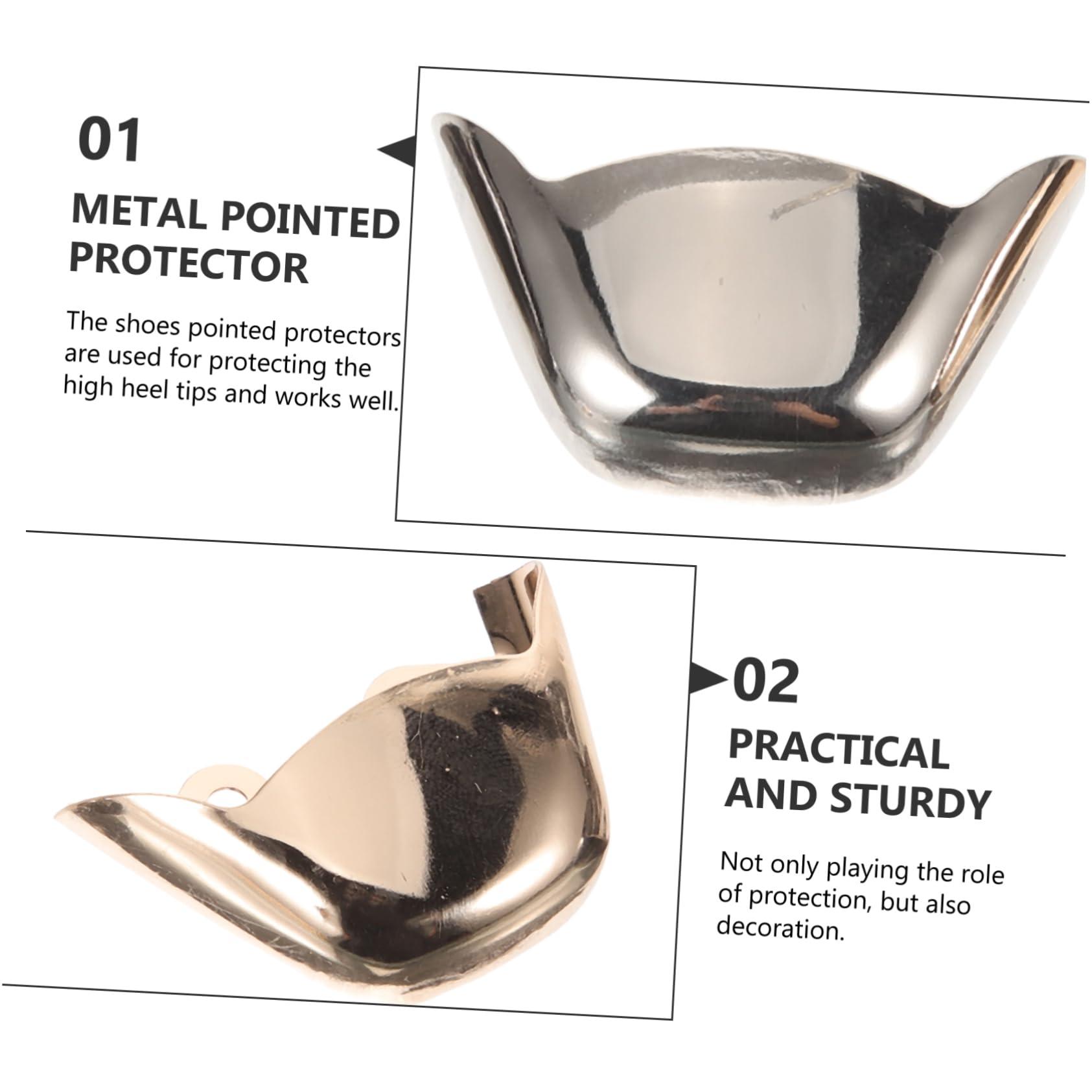 Abaodam 3 Pairs boots decor shoes shoe tip protections shoe tip covers boot protector boot toe guards shoe toe protector High heel metal sleeve Accessories shoe cover invisible