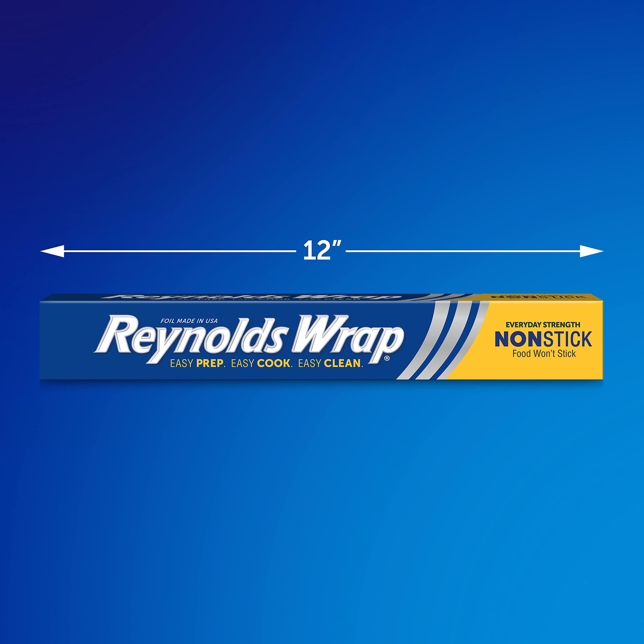 Reynolds Reynolds Wrap Non Stick Aluminum Foil, Nonstick Aluminum Foil Roll, Prevents Food Sticking and Messy Cleanup, Great for Covering Casseroles and Leftovers, 43.33 Yards x 12 Inches, 130 Sq. Ft.