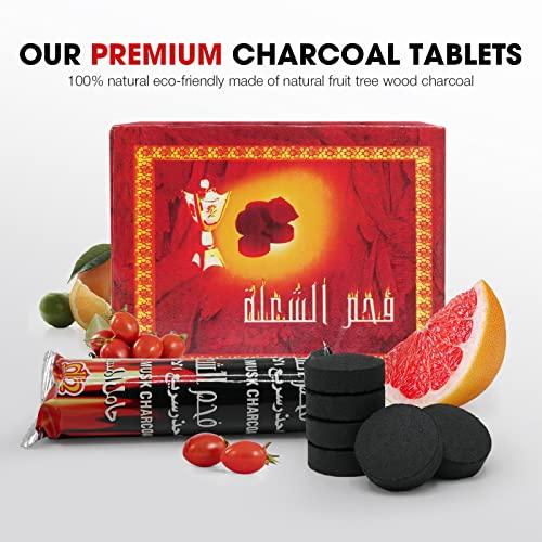 MEKER MEKER Quick Light Charcoal Briquettes, Charcoal Disk Lights, 33 mm Nature Coal Disks, Instant Fire Coal Tablet, Charcoal Burner (100Pcs)