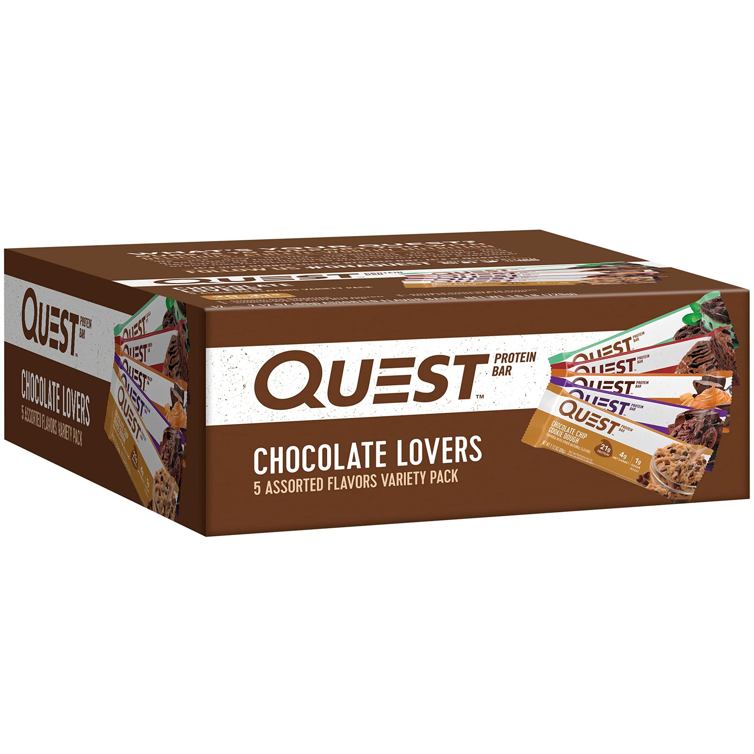 Quest Nutrition Quest Protein Bars Chocolate Lovers & Ultimate Variety Packs, High Protein, Gluten Free, Keto, 12 Count