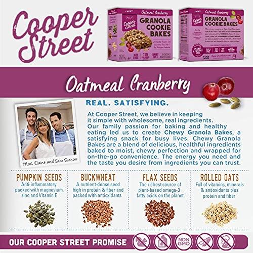 COOPER STREET Cooper Street Granola Cookie Bake - Chewy Granola Bars with Chia, Flax, Buckwheat and Oats in Delicious Oatmeal Cranberry Flavor | Individually Wrapped Healthy Breakfast Bars | 1 oz | 48 Pack