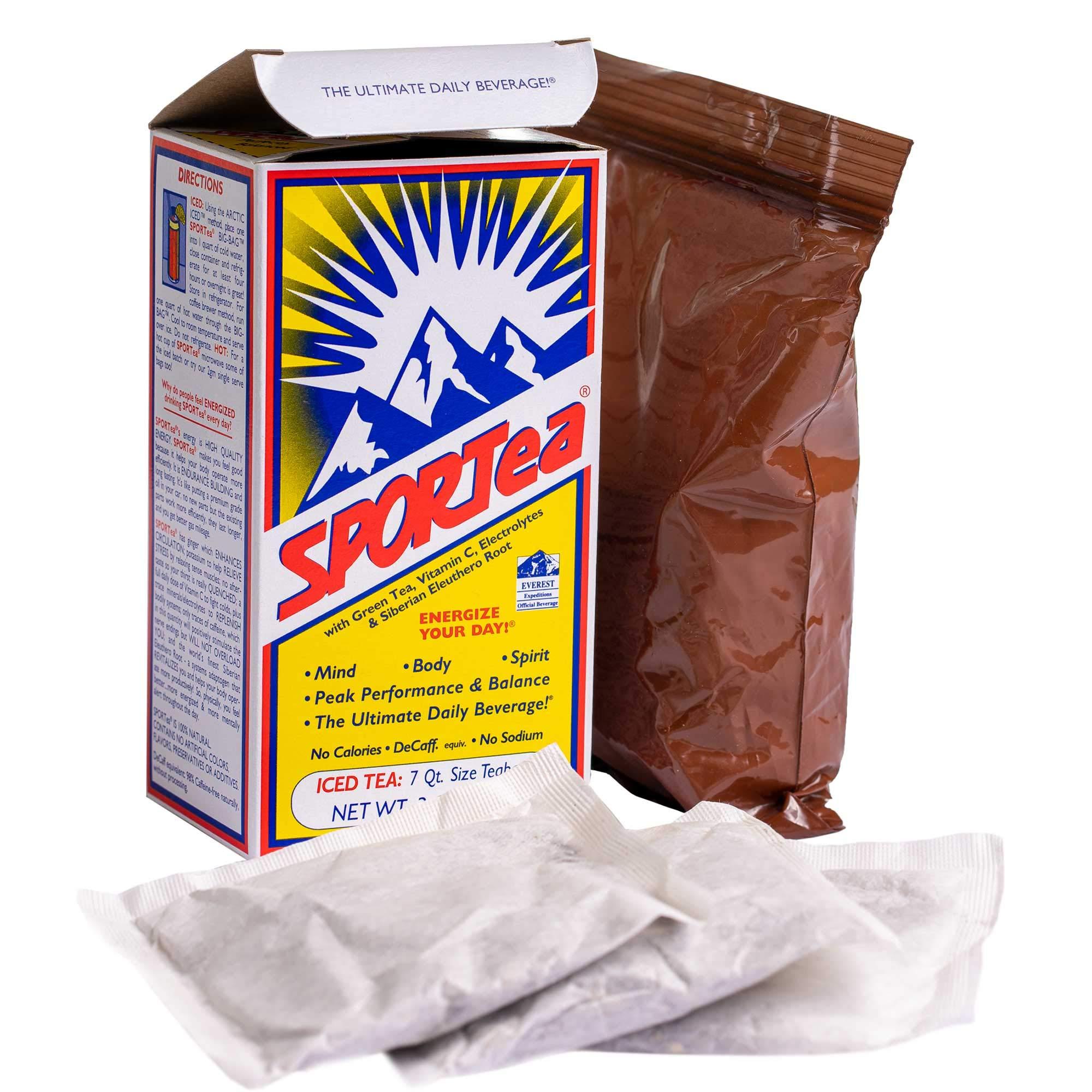 SPORTEA SPORTea Iced | Decaf Energy Drink with Green & Black Tea, Vitamins, Minerals, Electrolytes, Yerba Mate, Siberian Ginseng | 7 Cold Brew Tea Bags | Healthy, Easy | 2 Pack