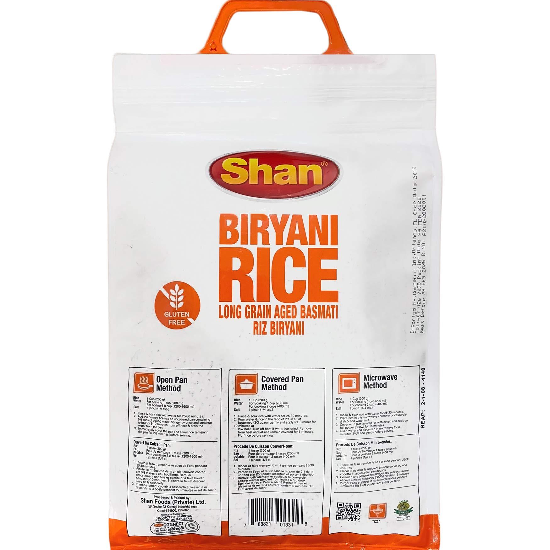 Shan Shan - Extra Long Grain Aged Basmati Biryani Rice (10 Lbs), Premium Grade