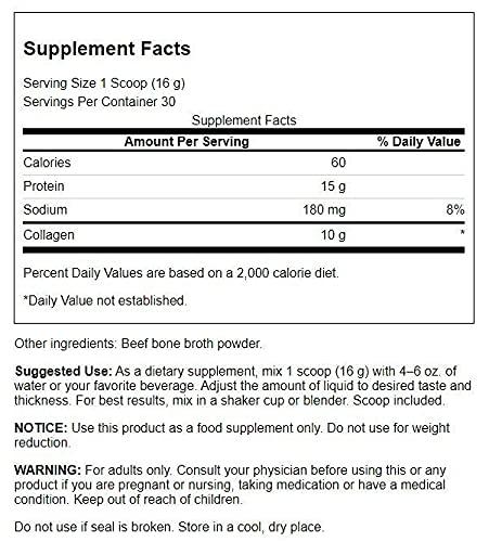 Swanson Swanson Real Food Bone Broth Collagen - Natural Flavor 16.9 oz Pwdr